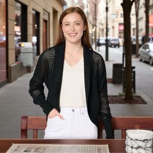 New With Tags Zuda EcoVero Open Stitch Sweater Shrug Size Medium